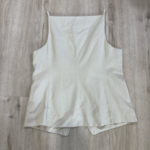 NWT Madewell Square Neck Vest in Drapey Twill Muted Stone Chic Girly Size 12 - Picture 4 of 6